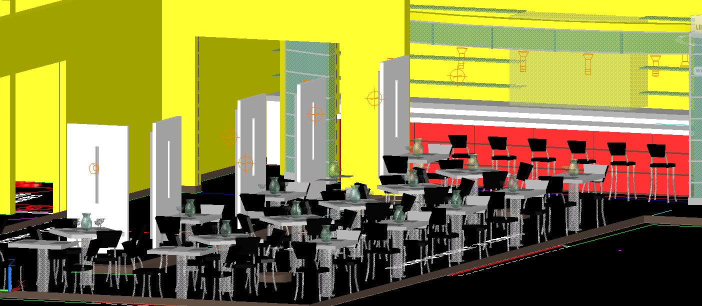 3D Restaurant Layout with Interior Views in AutoCAD Format CAD File