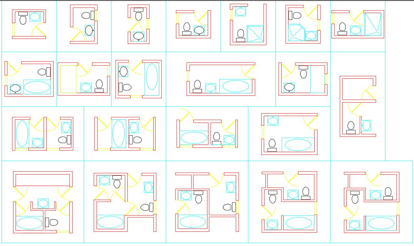 Bathroom block autocad files