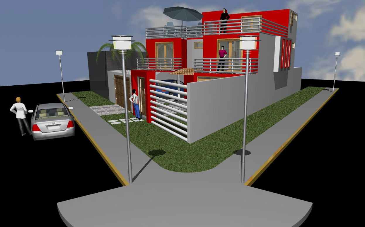 Family House AutoCAD Drawing with 3D View and Modern Design Layout