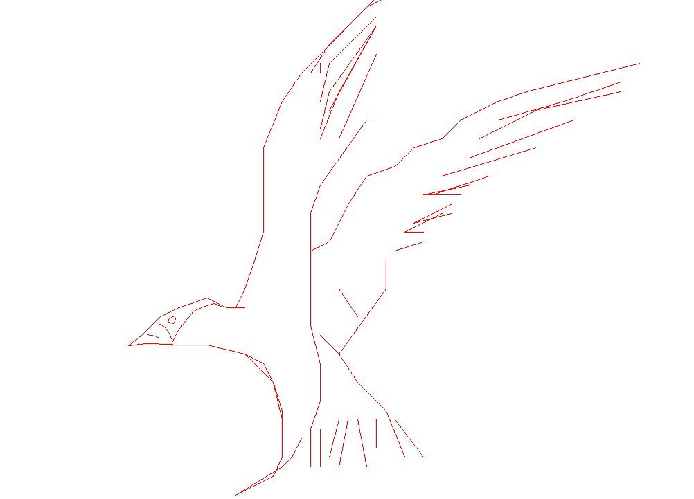 Detailed 2D Bird CAD Drawing for Design and Architectural Use