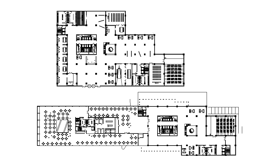 94x55m office plan is given in this Autocad drawing file. Download now.
