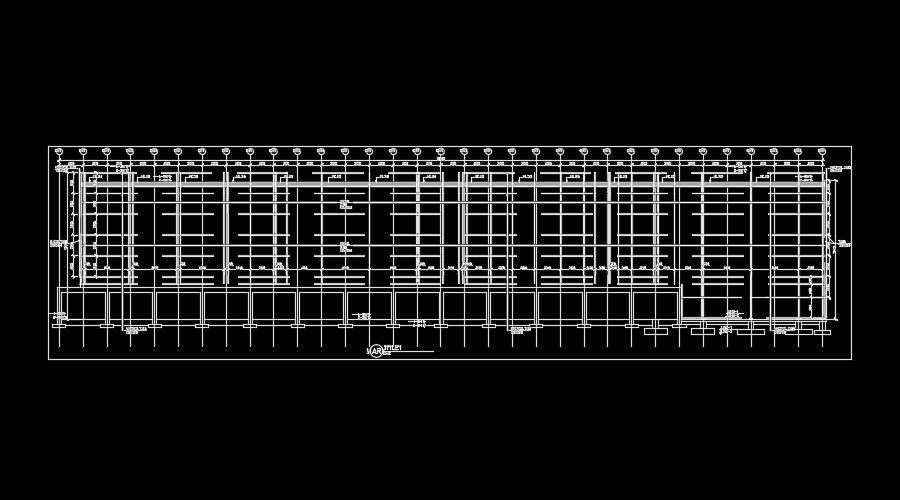 96m length of the industrial building beam joint AutoCAD drawing