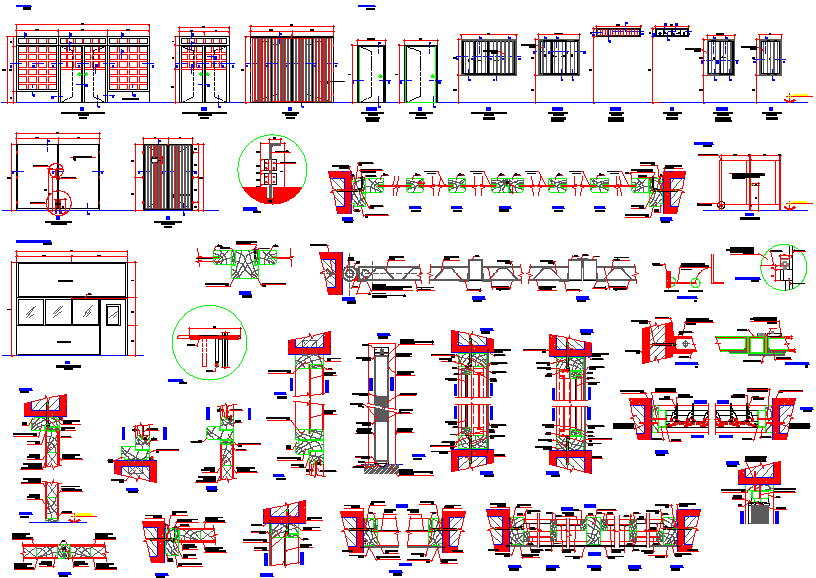 Wooden Door AutoCAD DWG File with Sectional Details and Dimensions