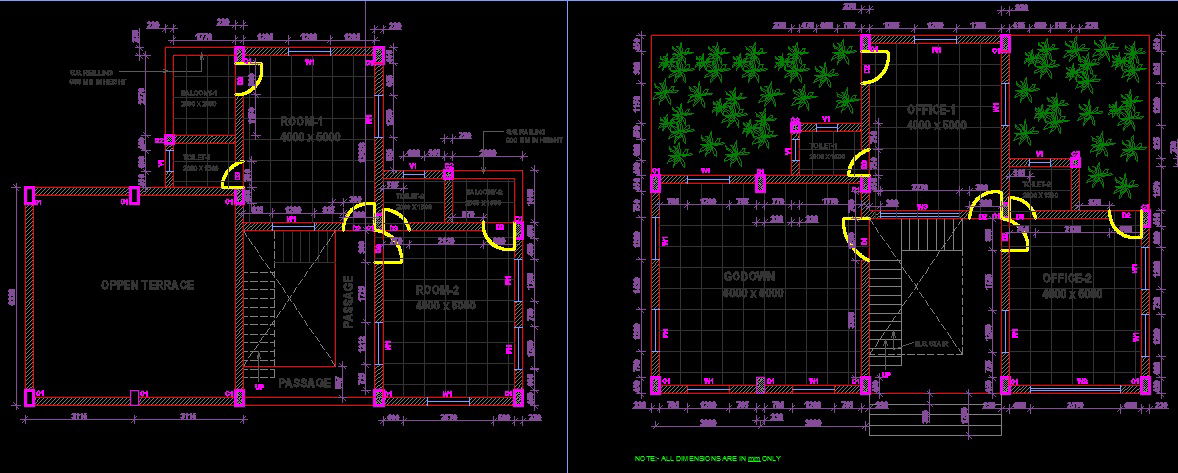 Office Layout AutoCAD File with Complete 2D Architectural CAD Drawings
