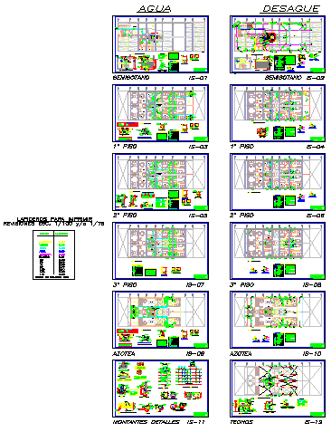 WATER AND DRAINAGE DETAIL OF MULTI FAMILIAR BUILDING