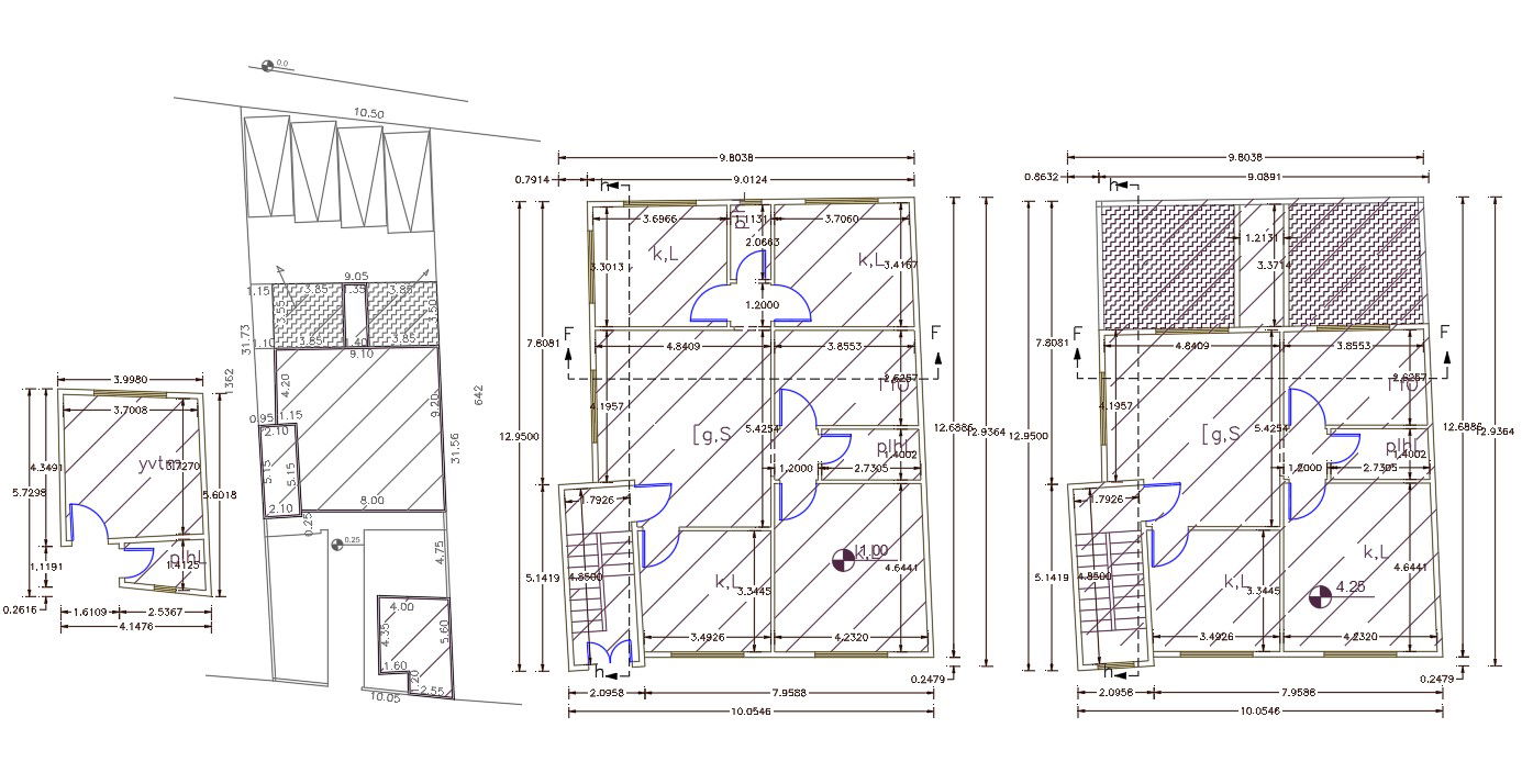 9 X 13 Meter Residence House Floor Plan DWG File`