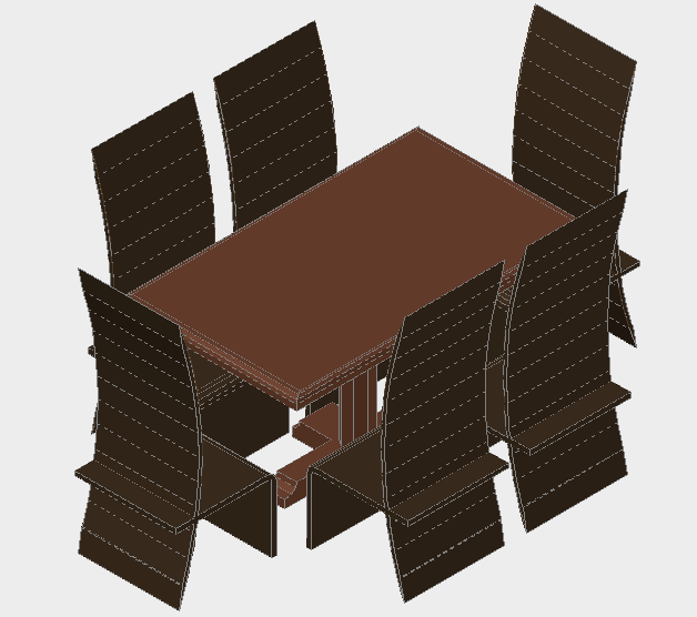 3D Dining Table DWG Design Layout for Modern Interior Projects