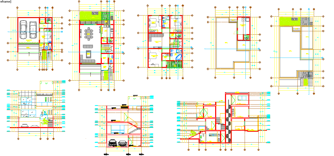 High Rise Residential Building DWG with Floor Plan and Section Layout