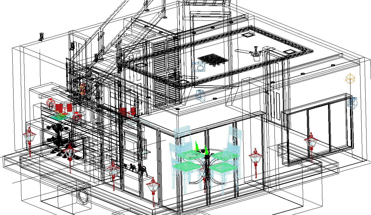 3D living room design along with balcony