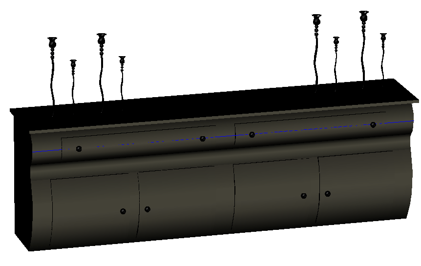 3D Cupboard AutoCAD DWG File with Rendered Design and Detailing