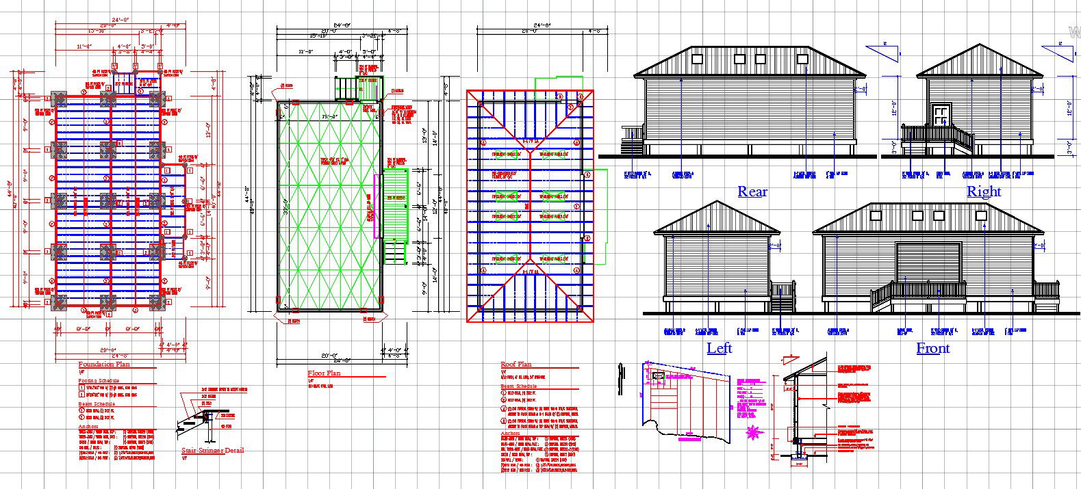 House architecture detail in cad