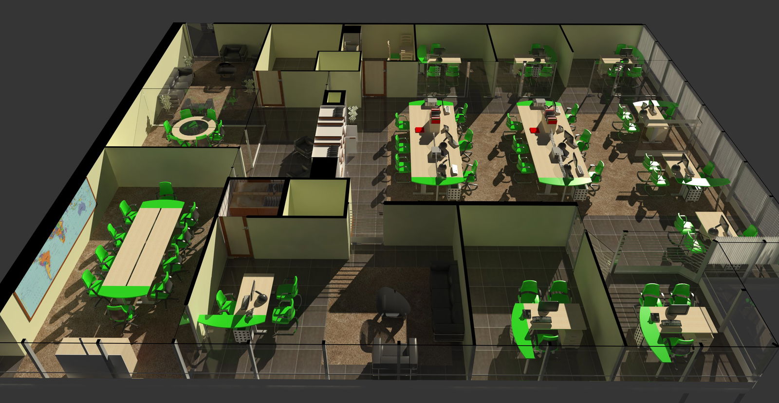 3D Corporate Building Design with Stylish Modern Architecture