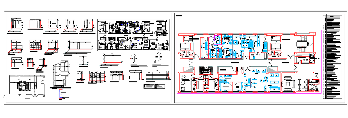 Clinic Centre CAD Drawing with Floor Layout Section and Elevation Plan