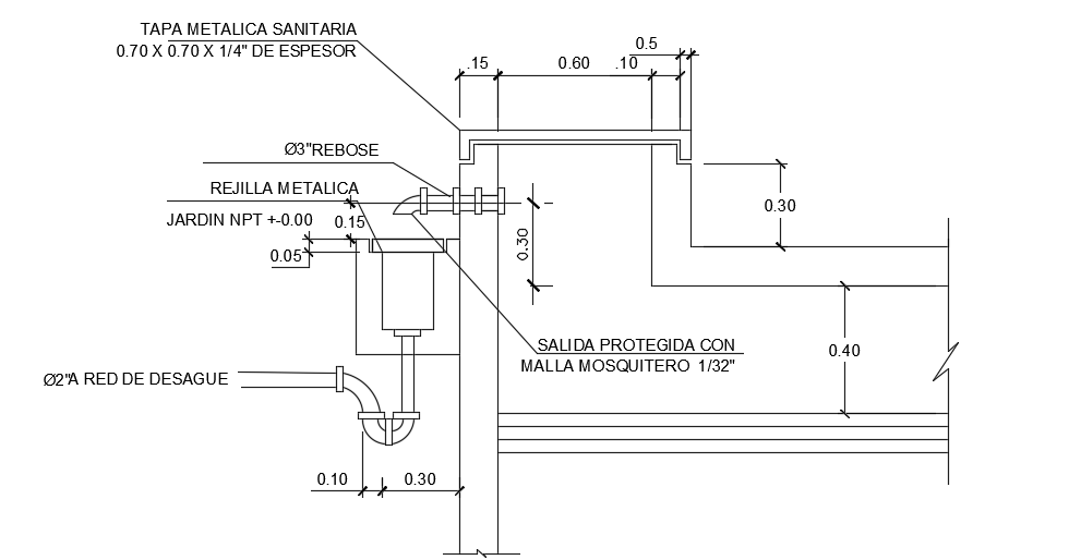 9x10m architecture three story hotel cum house building cistern detail drawing