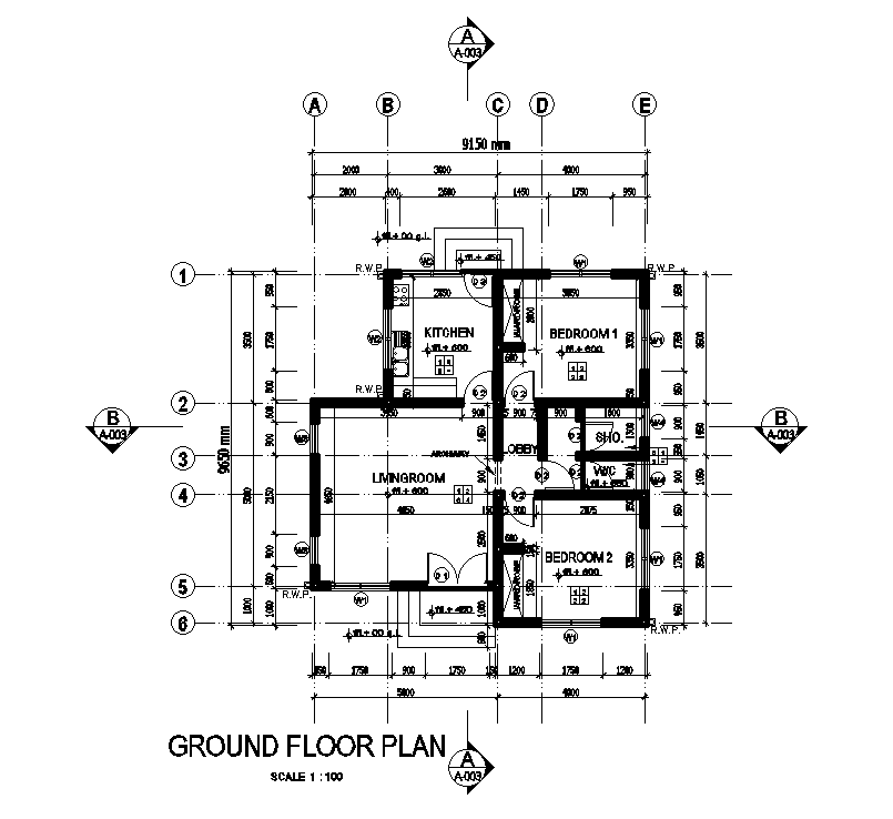9x10m house plan is given in this Autocad drawing file.Download now.