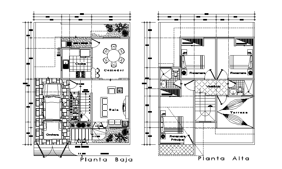 9x11m house plan is given in this Autocad drawing file. Download now.