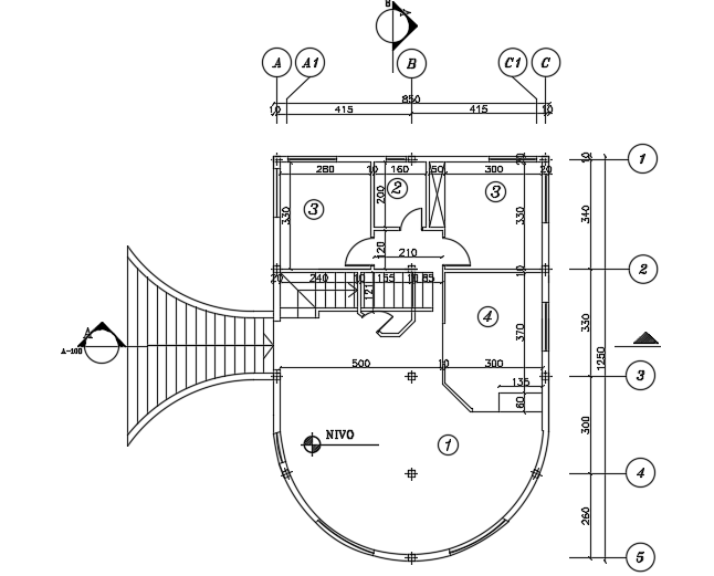 9x12m architecture 3 story first floor bungalow house is given in this file