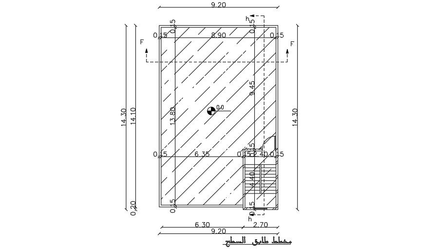 9x14 Meter 3 BHK House terrace Plan AutoCAD File