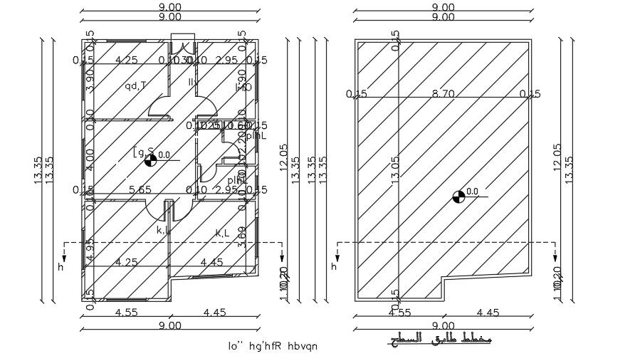 9x14 Meter House Floor Plan CAD DWG File
