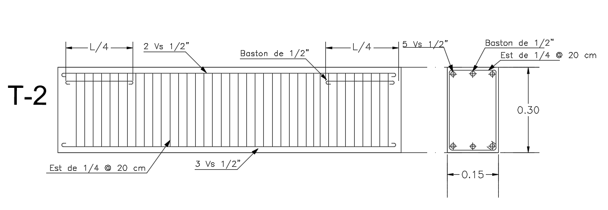 9x14m house plan of 150x300mm beam section 2 view is given in this Autocad drawing file.Download the Autocad model.