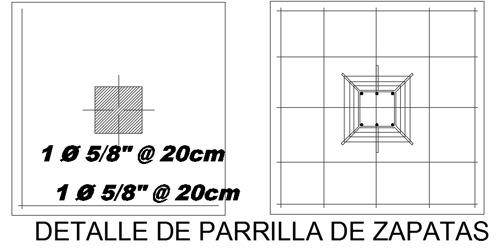 9x14m office building column and foundation plan is given in this model