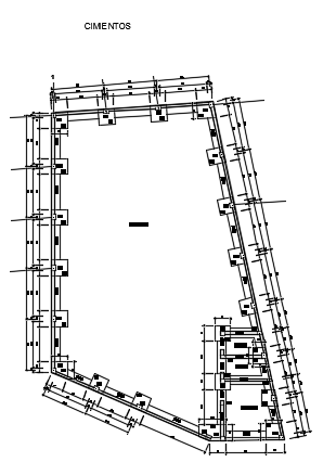 9x14m office building foundation layout CAD drawing