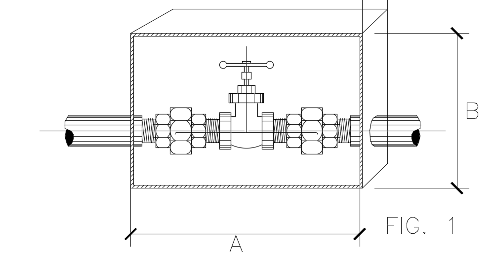 9x14m office building pipe line connection AutoCAD drawing