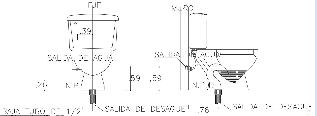 9x14m office building sanitary CAD block drawing