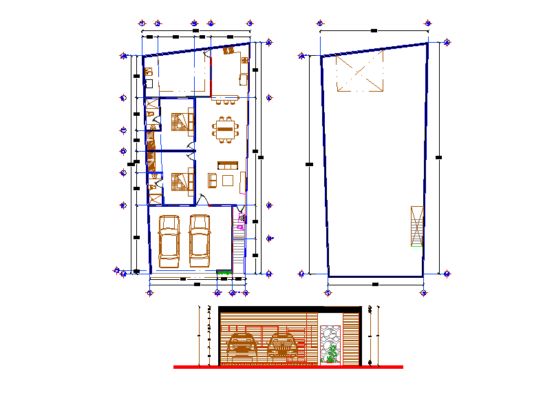 9x20 Meter 2 BHK House Plan DWG File