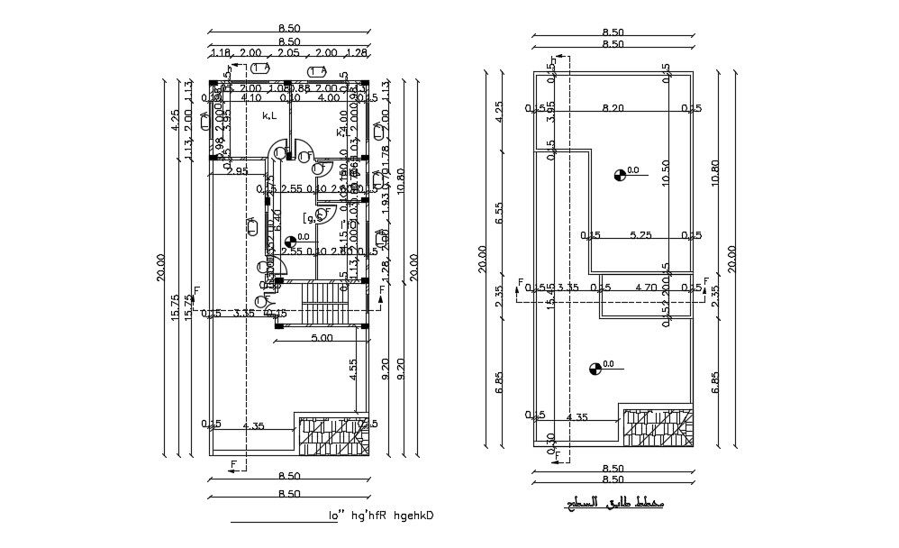 9x20 Meter Third Floor And Fourth Floor Layout CAD File