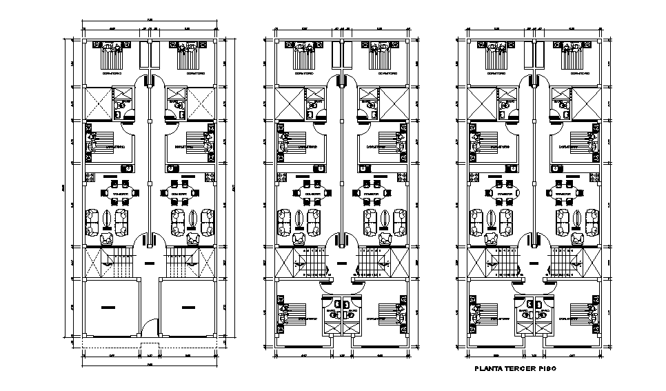 9x20m home plans are given in this Autocad drawing file. Download now.