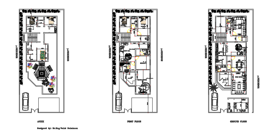 9x23m architecture house plan cad drawing is provided in this file