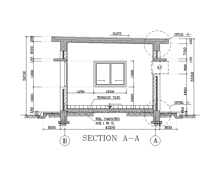 9x5m guard room plan is given in this Autocad drawing file. Download now.