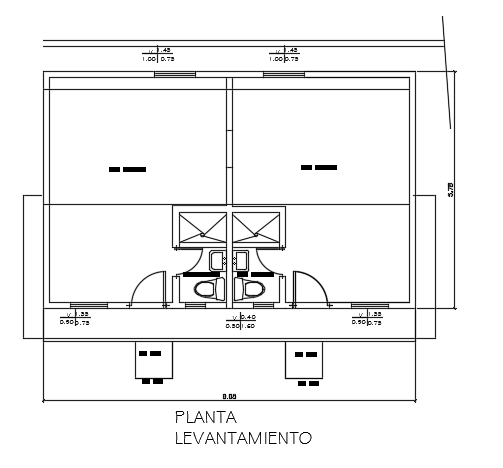9x6m house plan sanity CAD block drawing is given in this file