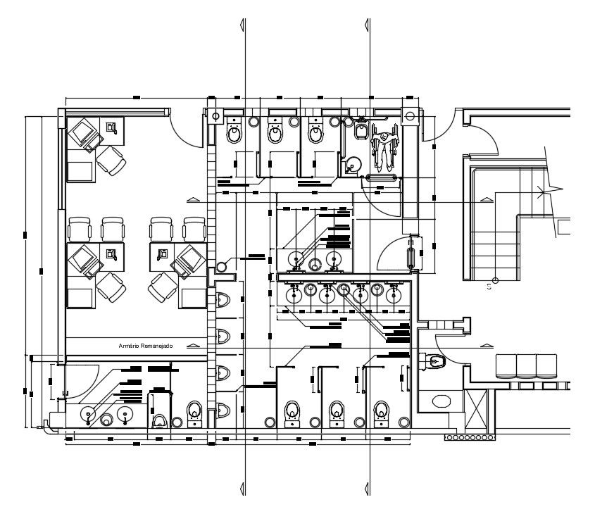 9x8m office plan is given in this AutoCAD drawing model. Download now.