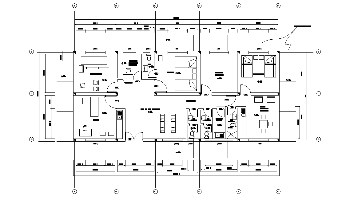 9x8m small hospital plan is given in this 2D Autocad DWG drawing file. Download the 2D Autocad DWG drawing file.