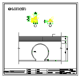 District Moon Gate large sample road along stone sample design drawing