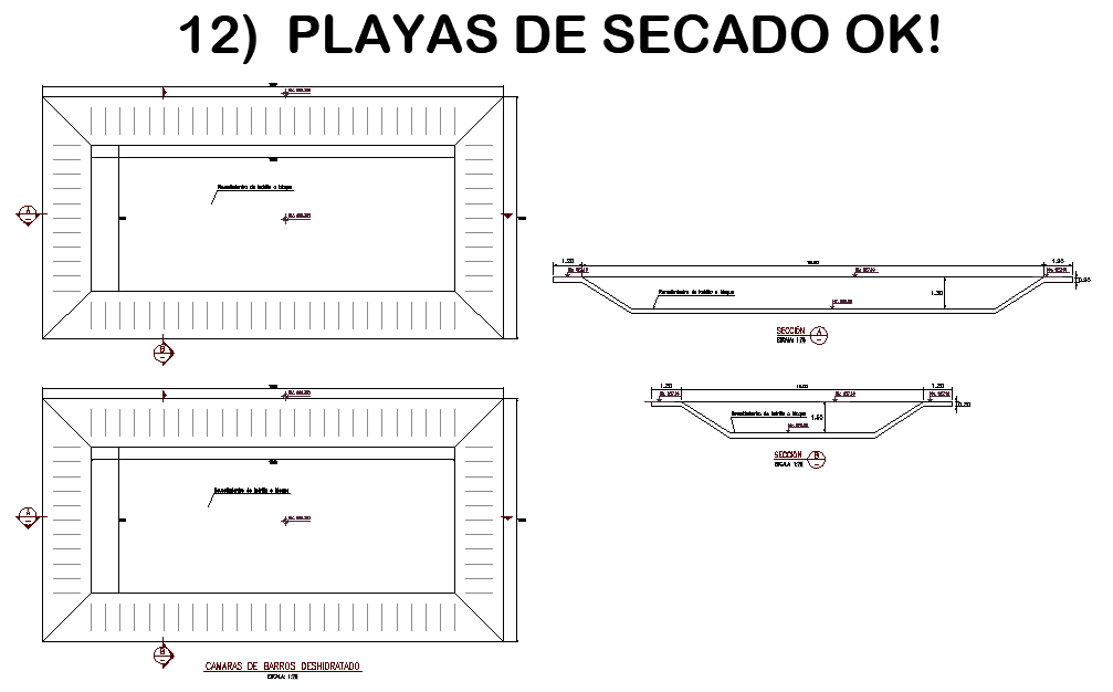 A drying beaches plan and section dwg file