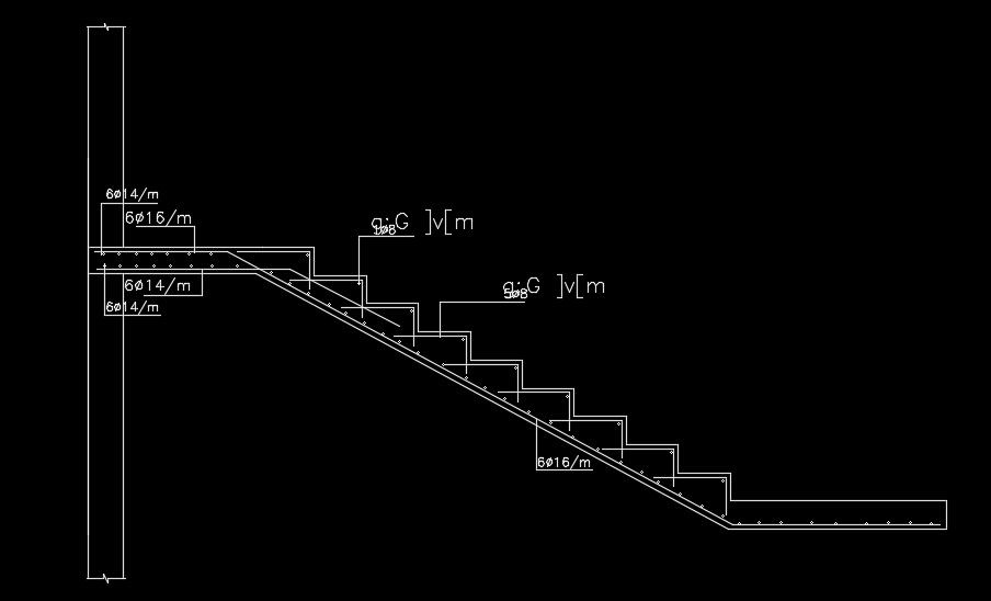 A 10x10m house plan of the staircase section view