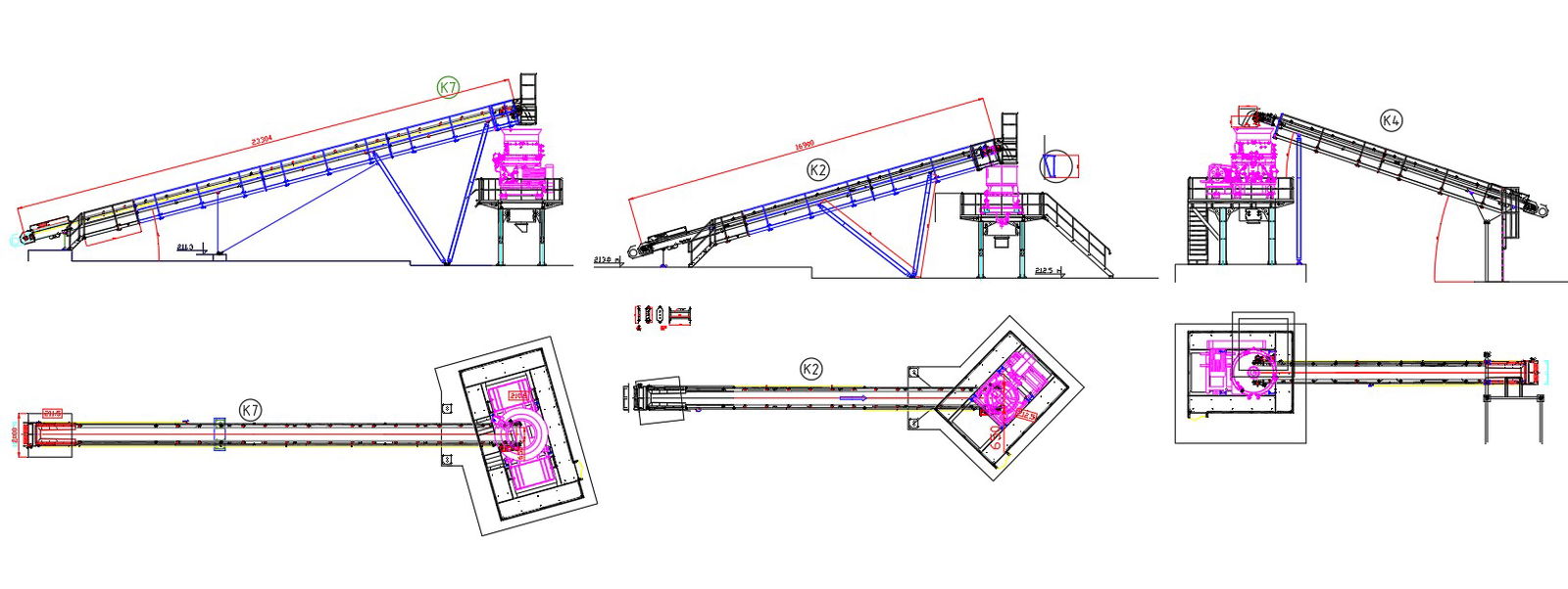 A 2D AutoCAD files shows the detail of the belt conveyor