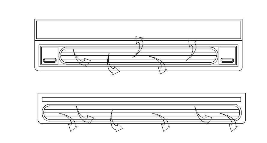 AC cooling details in AutoCAD, dwg file.