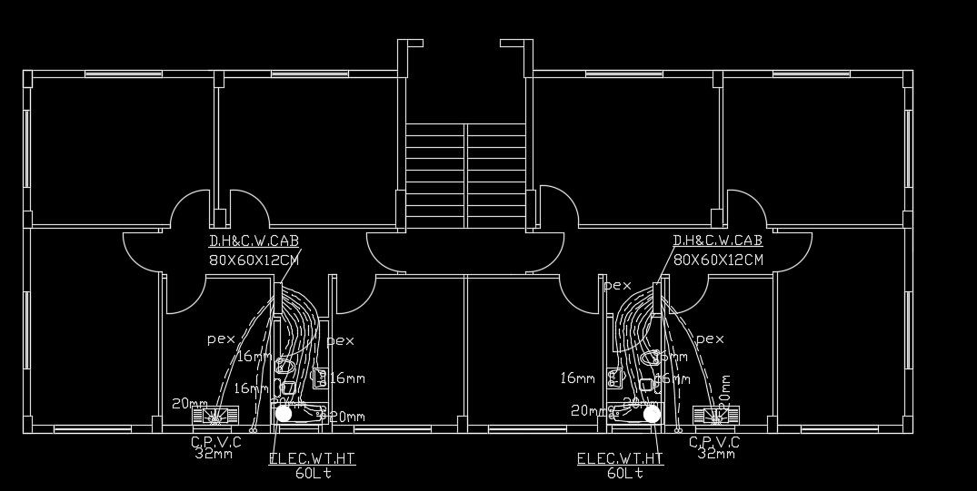 AC unit layout of the 18x9m house plan