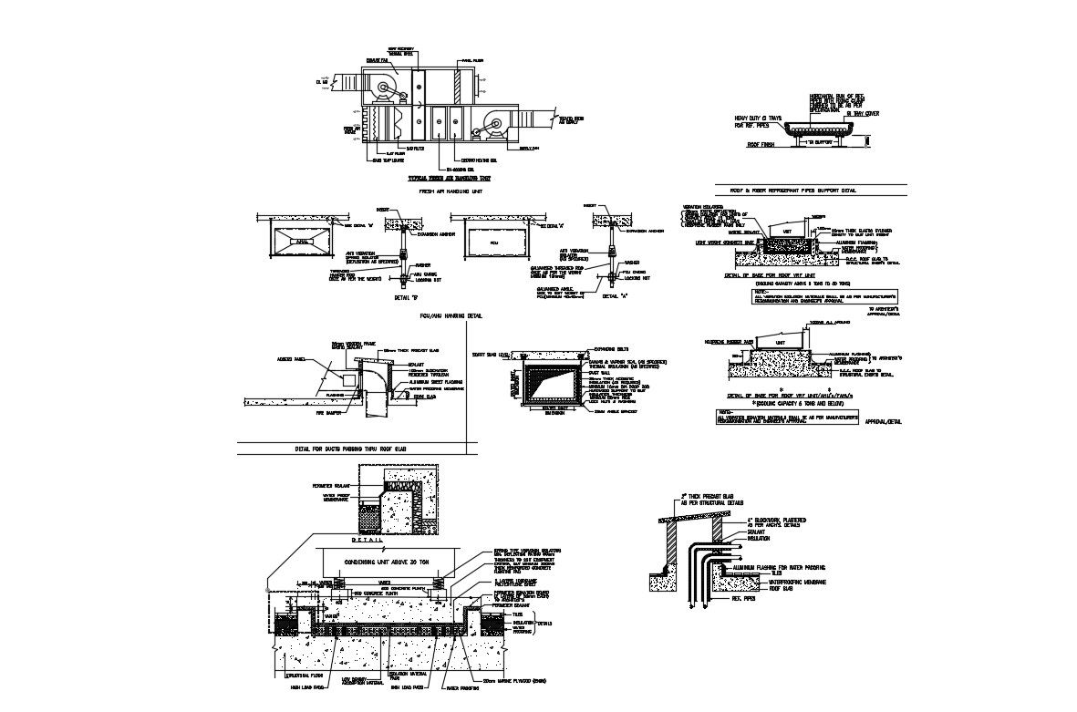 AHU Installation Details CAD File Download 