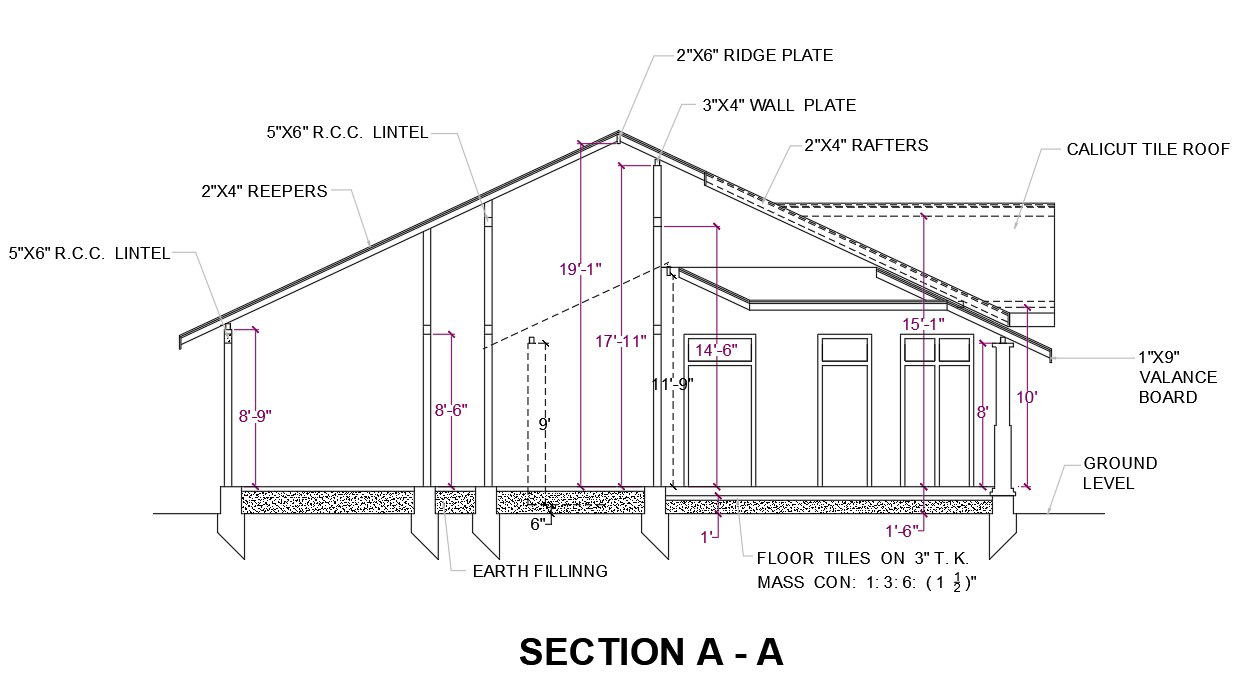 AUTOCAD Drawing gives the Detail of the residence section.Download the AutoCAD 2D DWG file.
