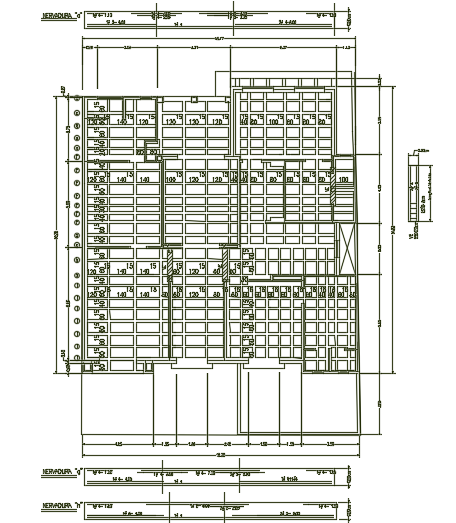 A beam layout of the 16x25m architecture first story ground floor residential house plan