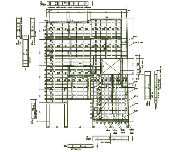 16x25m Beam Layout Plan for Two-Story House Design