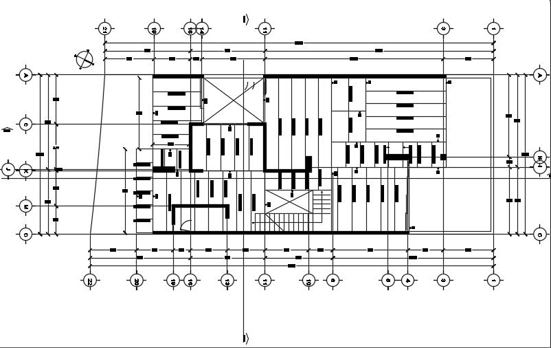 A beam layout of the 24x10m architecture two story ground floor house plan cad drawing