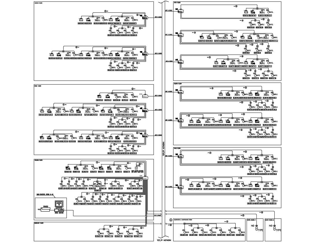 Access Control Riser Diagram Free AutoCAD File