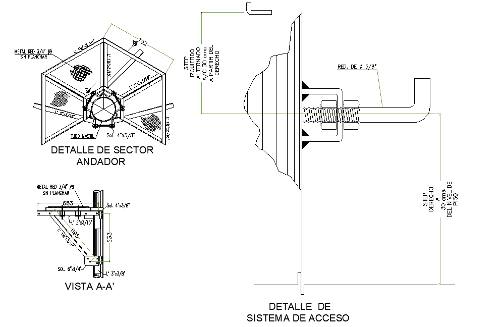 Access system and walker sector detail layout file