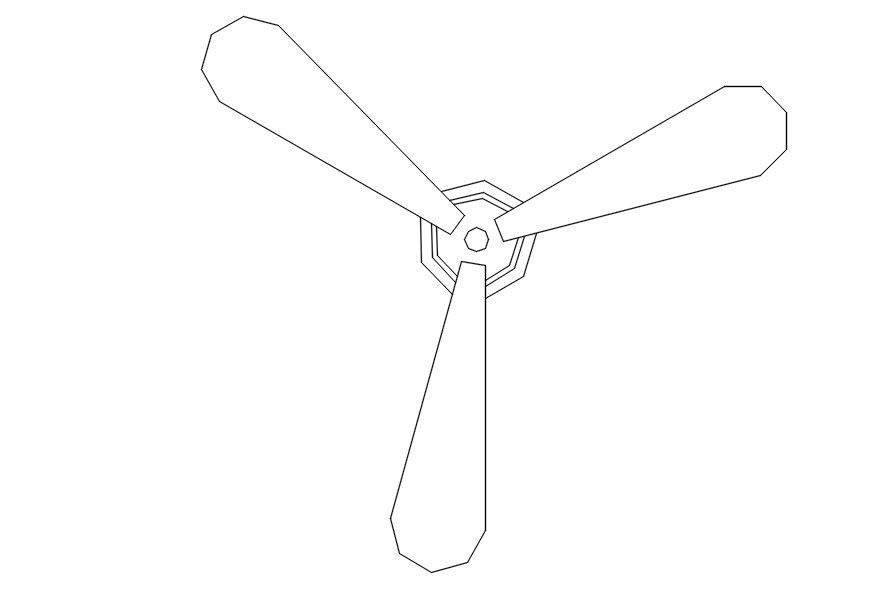 AutoCAD DWG Ceiling Fan Plan for Architectural Layouts